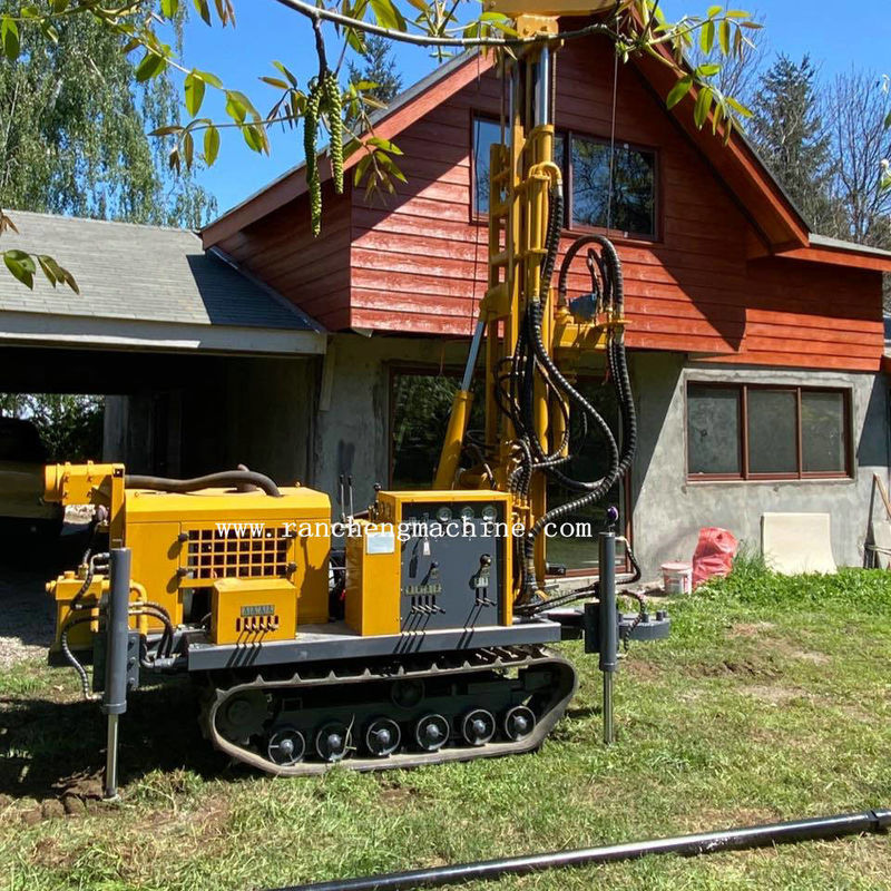 Υψηλή αποδοτικότητα γεώτρησης 150m Deep Diesel Hydraulic Drilling Rig Mountain And Rock Water Well Drilling Rig Machine