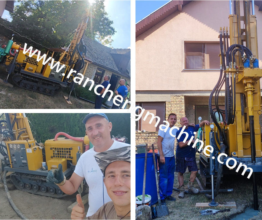 Υψηλή αποδοτικότητα γεώτρησης 150m Deep Diesel Hydraulic Drilling Rig Mountain And Rock Water Well Drilling Rig Machine