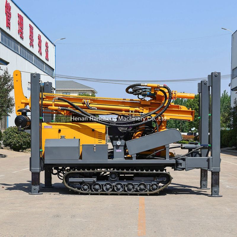 Υψηλή υδραυλική υποστήριξη πόδια 350m Crawler γεώτρηση νερό πηγή γεώτρηση Rig με 91KW κινητήρα