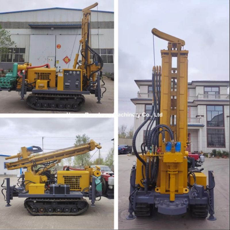 150M Crawler Mounted Deep Borehole Water Well Drilling Rig Υδραυλική μηχανή πηγάδι νερού